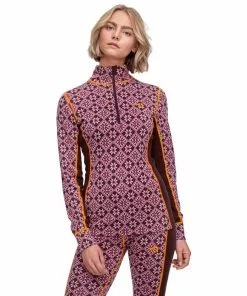 Kari Traa Women Women' Top Layer Base Half-Zip 8 Womens Kari Traa Women's Half-Zip Base Layer Top