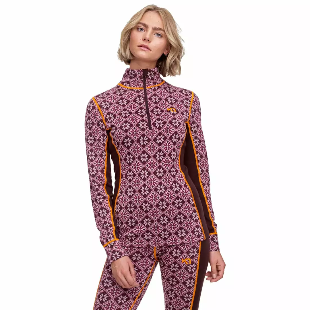 Kari Traa Women Women' Top Layer Base Half-Zip 5 Womens Kari Traa Women's Half-Zip Base Layer Top